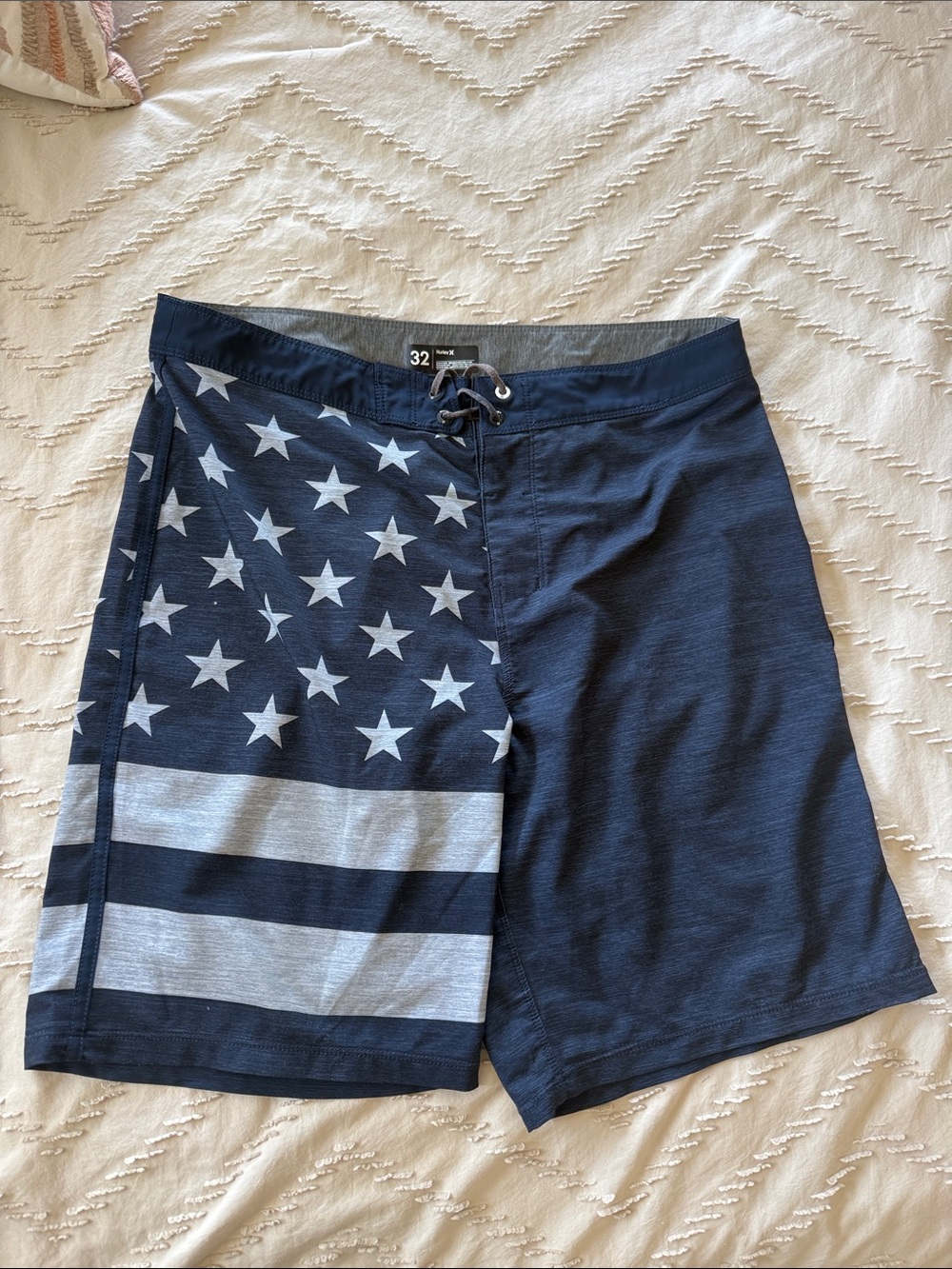 Men's Hurley Navy American Flag Swim Trunks